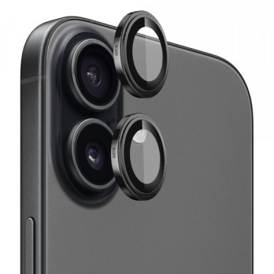 Folie de protectie Camera Spate Blueo Sapphire Crystal pentru Apple iPhone 17, Sticla Securizata, Neagra foto