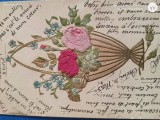 felcitare ,tip carte postala ,lucrata manual .Floare .