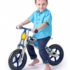 Bicicleta de echilibru din lemn Woodyland albastra