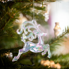 Ornament de Crăciun - ren - acrilic - 120 x 120 x 15 mm foto