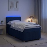 Cumpara ieftin Pat boxspring cu saltea albastru 90 x 200 cm Tesatura