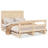 Cumpara ieftin Cadru de pat cu tablie, 140x200 cm, lemn masiv de pin