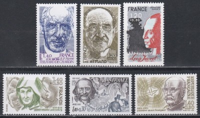 Franta 1981 - Aniversari - Personalitati, 6 Serii, MNH foto