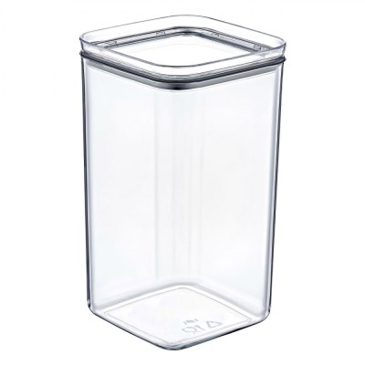 Recipient Depozitare Alimente, Model Transparent, Plastic, Capacitate 0,25L, 6x6x11cm foto