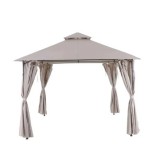 Pavilion CORT Umbrela Cadru Metal Gradina Terasa Curte Evenimente Bej + Pereti Laterali 3x3x2.8 M + Livrare GRATUITA !