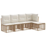 vidaXL Set de canapele de exterior cu pernă 2 pcs natural Poliester 3437452