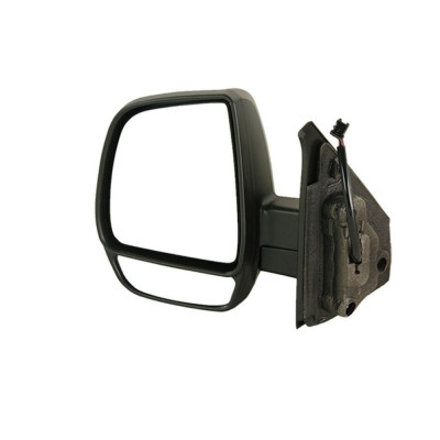 Oglinda exterioara Fiat Doblo (152/263) 01.2010- CARGO partea stanga View Max crom impartit carcasa neagra reglare manuala prin cablu fara incalzire foto