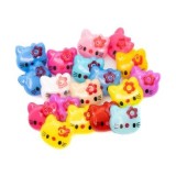 Accesorii creatie - nasturi pisici plastic, diverse culori, 15mm, set 18 buc, Colorarte