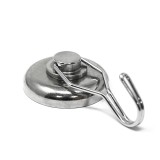 Magnet neodim oală D 42 mm cu c&acirc;rlig / cuier rotativ cu 2 grade de libertare 180 / 360