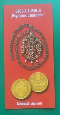 PLIANT(FOLDER) ISTORIA AURULUI &amp;quot;ENGOLPION CANTACUZIN&amp;quot;, PENTRU MONEDA DIN AUR foto