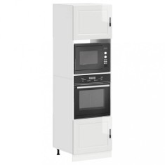 vidaXL Dulapuri pentru cuptor 2 buc Porto alb lucios lemn prelucrat 3315053