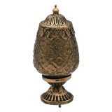Cumpara ieftin Candela cu led sticla metal maro 8x19 cm