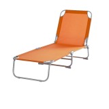 Cumpara ieftin Sezlong Plaja Portocaliu OPP Curacao, 186x56 cm, Pliabil, Cadru Otel, Reglabil, Rezistent UV