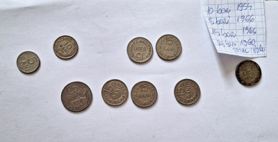 Monede romanesti 5,10,15,25 bani 1954-1960 foto