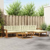 vidaXL Set de canapele de exterior cu pernă 6 pcs Natural și Crem 3367478