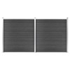 VidaXL Set de panouri de gard, negru, 353 x 186 cm, WPC