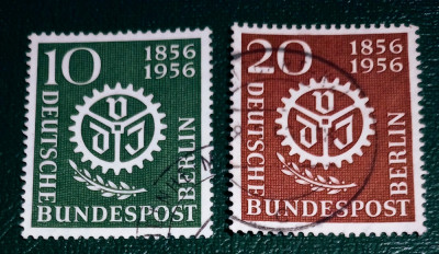 Berlin 1956 embleme, ramura de laur , serie 2v stampilata foto