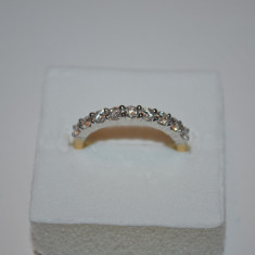 INEL AUR galben si alb 18K + 9 diamante = 0.63ct - Half Eternity - Deosebit !