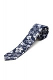 Cravata bleumarin print floral CR006