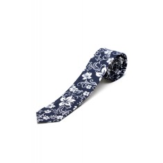 Cravata bleumarin print floral CR006