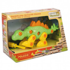 Set de constructie dinozaur, Polesie, Stegosaurus, 30 piese, 21 cm