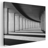 Tablou tunel lung cu coloane alb negru 1932 Tablou canvas pe panza CU RAMA 40x60 cm