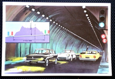 P.371 RECLAMA AUTO CIOCOLATA JAQUES LE MONDE DES AUTOS 1966 TUNNEL DU MONT BLANC foto
