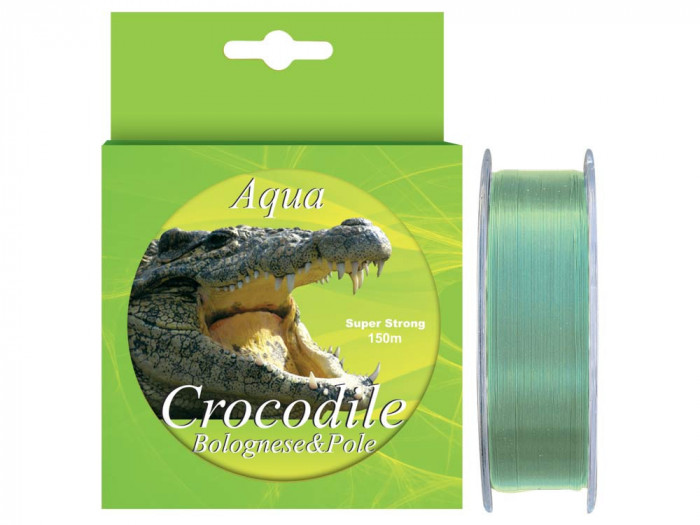 Nylon/fir monofilament Aqua Crocodile Bolognese &amp; Pole 150 m, verde pal