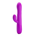 Vibrator Pretty Love Douglas Inflatable, 7 Moduri Vibratii, Silicon, USB, Mov, 24.9 cm