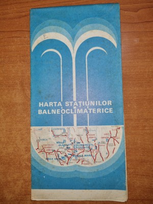 harta statiunilor balneoclimaterice - din anul 1981 - dimensiuni 65/46 cm foto