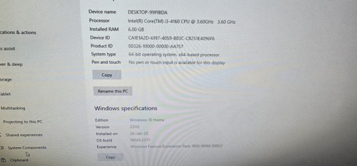 CALCULATOR PC INTEL CORE i3-4160/CPU 3,60GHz/RAM 6GB /HARD 500GB /WIN 10 CURAT INSTALAT RECENT