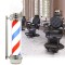 Lampă iluminată cilidrică model Barber Pole Argintiu 100cm
