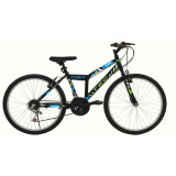 Bicicleta MTB Tec Strong, culoare negru/verde, roata 24&quot;, cadru din otel PB Cod:222437000304