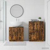 Cumpara ieftin Set de dulapuri pentru baie, 2 piese HOORN Stejar fumuriu