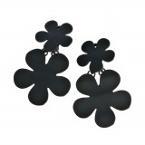 Cercei cu clips flori negre
