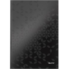 Caiet de birou WOW, carton laminat, coperta dura, certificare FSC, reciclabil, A4, 80 coli, matematica, Leitz negru