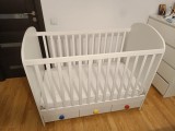 Patut bebelusi Ikea Gonatt + saltea+husa, aparatoare pat, masa infasat