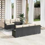 Cumpara ieftin Set de canapele pentru grădină cu pernă 8 pcs Negru Rattan poli