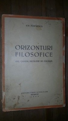 Orizonturi filosofice- Ion Zamfirescu foto