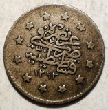 C.001 TURCIA IMPERIUL OTOMAN ABDUL HAMID II 1 KURUSH KURUS 1293/28/1902 ARGINT