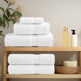 vidaXL Prosoape de baie 10 pcs Alb 15 x 21 cm Bumbac
