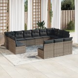 Gossi set mobilier de gradina cu perne, 13 piese, gri, poliratan