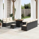 VidaXL Set de canapele pentru grădină 10 pcs Negru Rattan poli