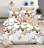 Cumpara ieftin Lenjerie Pat Bumbac 6 Piese cu Elastic Gratin Sx144, Imprimeu, 180x200 cm