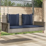 vidaXL Balansoar cu perne gri 119x56x48 cm, poliratan