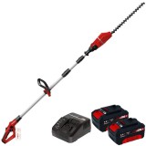 Einhell GE-HH 18/45 Li T PXC + Twinpack + 4514095 - Masina de tuns gard viu 45 cm + Set 2 acumulatori si incarcator Li-Ion 18 V 4 Ah