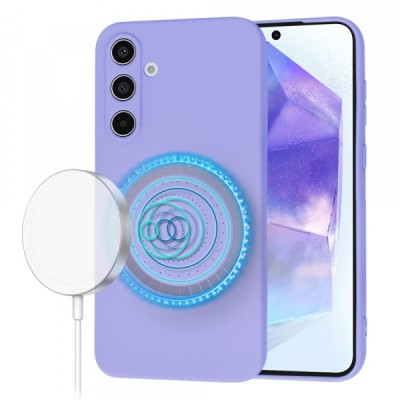 Husa MagSafe pentru Samsung Galaxy A55 5G A556, Techsuit, SoftFlex, Mov Deschis foto