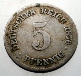 2.343 GERMANIA 5 PFENNIG 1876 G, Europa, Cupru-Nichel