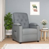 vidaXL Fotoliu rabatabil electric, gri deschis, textil 3098839