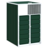 Depozitare cos gunoi cu roti, 1 cos, verde, 72x81x115 cm, otel